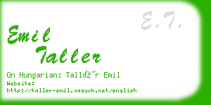 emil taller business card